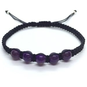 Amethyst Adjustable Shamballa Bracelet